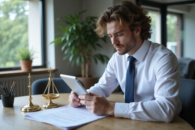 Persona che legge un documento legale